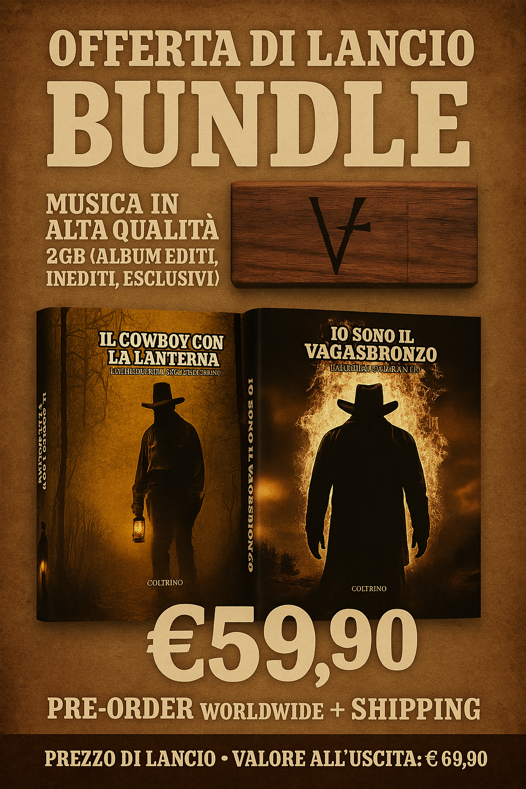 PRE-ORDER BUNDLE — Pennetta “V” + 2 Libri + Musica Esclusiva